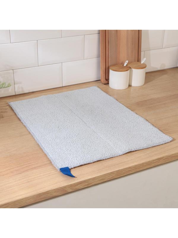 Коврик для сушки посуды Доляна «Лофт», 38×50 см, микрофибра, цвет светло-серый