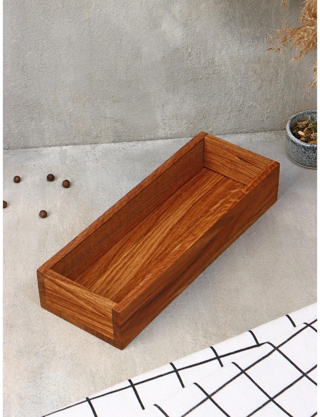 Подставка для столовых приборов и специй Adelica, 27×10×5 см, дуб