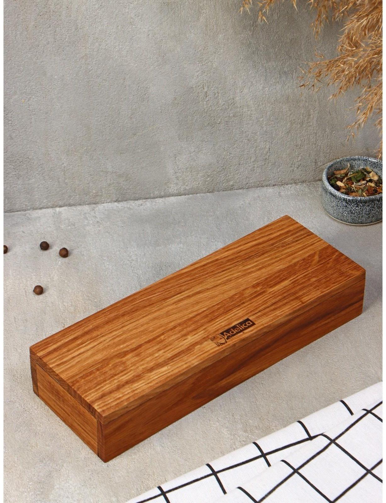 Подставка для столовых приборов и специй Adelica, 27×10×5 см, дуб