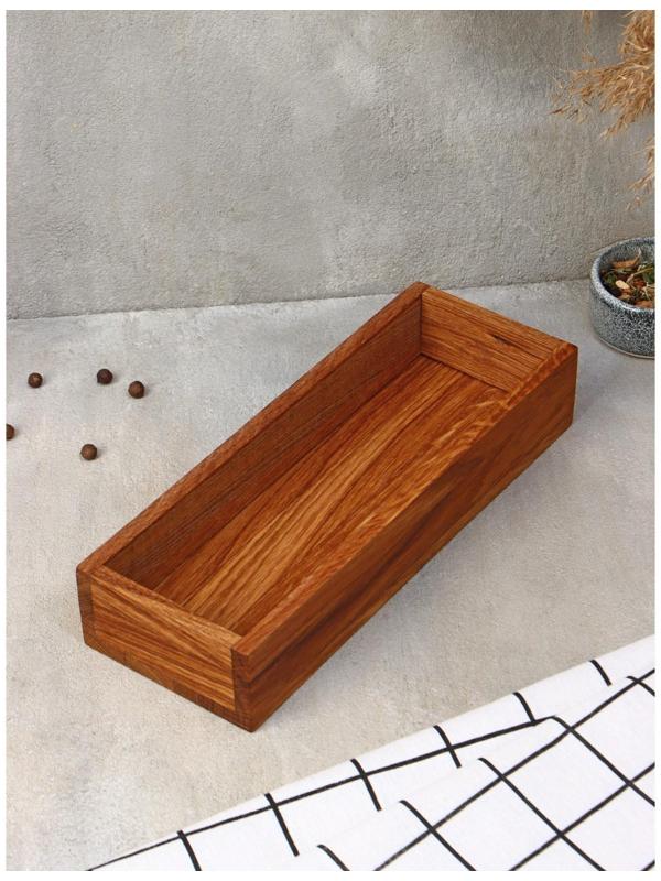 Подставка для столовых приборов и специй Adelica, 27×10×5 см, дуб