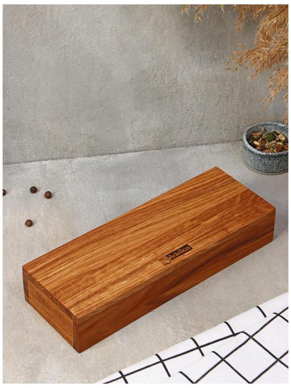 Подставка для столовых приборов и специй Adelica, 27×10×5 см, дуб
