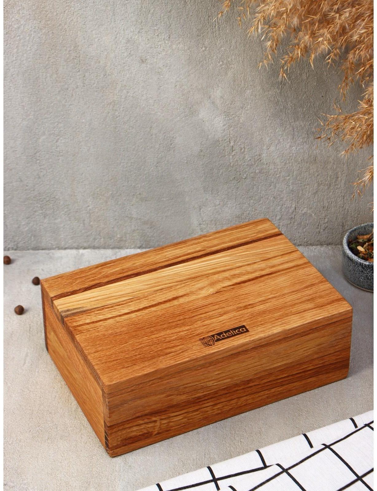 Подставка - салфетница Adelica, 21,5×15×7,5 см, дуб