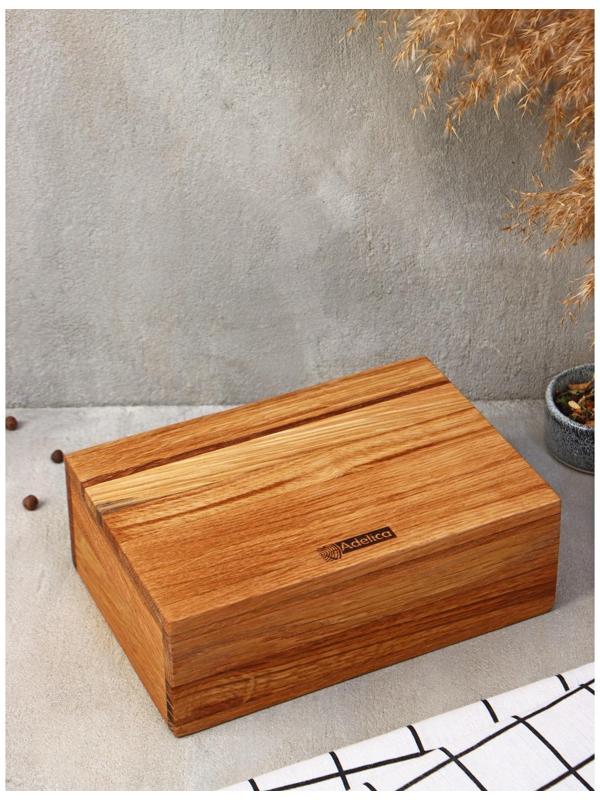 Подставка - салфетница Adelica, 21,5×15×7,5 см, дуб