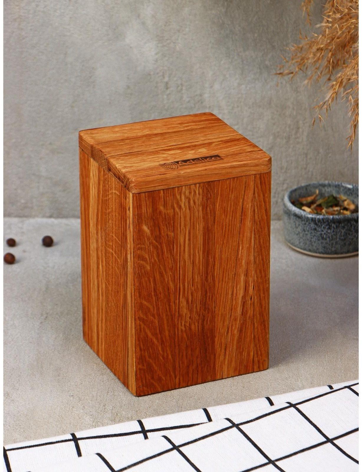 Подставка для столовых приборов Adelica, 9×9×14 см, дуб