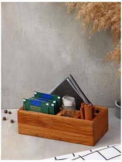 Подставка-органайзер Adelica, 4 секции, дуб