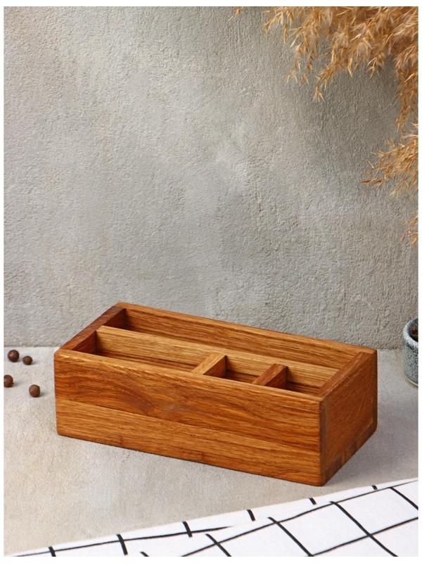 Подставка-органайзер Adelica, 4 секции, дуб