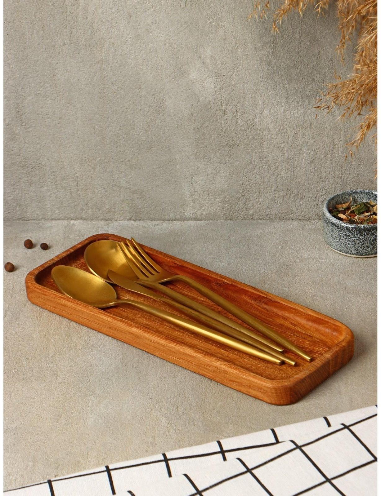 Подставка для столовых приборов и специй «Делия», 28×11×2 см, дуб