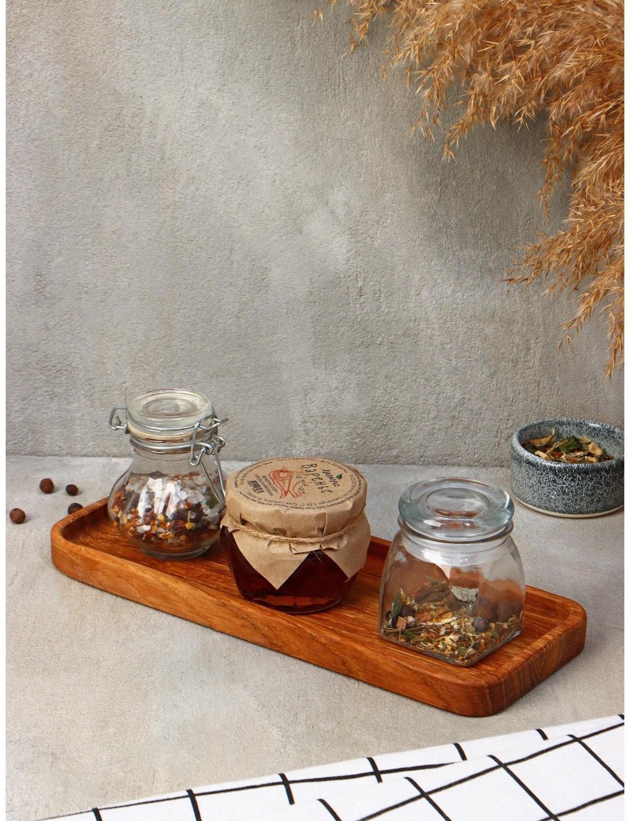 Подставка для столовых приборов и специй «Делия», 28×11×2 см, дуб