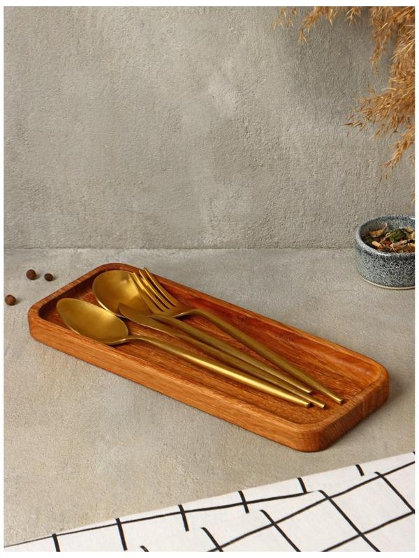 Подставка для столовых приборов и специй «Делия», 28×11×2 см, дуб