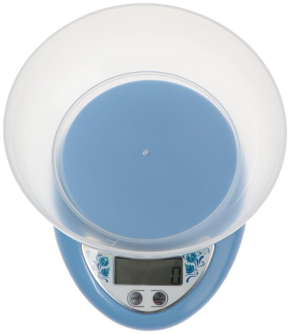 Весы кухонные  МАТРЁНА МА-186, электронные, до 5 кг, голубые