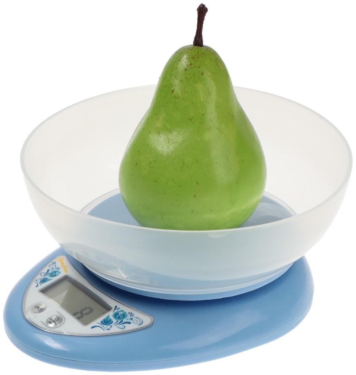 Весы кухонные  МАТРЁНА МА-186, электронные, до 5 кг, голубые