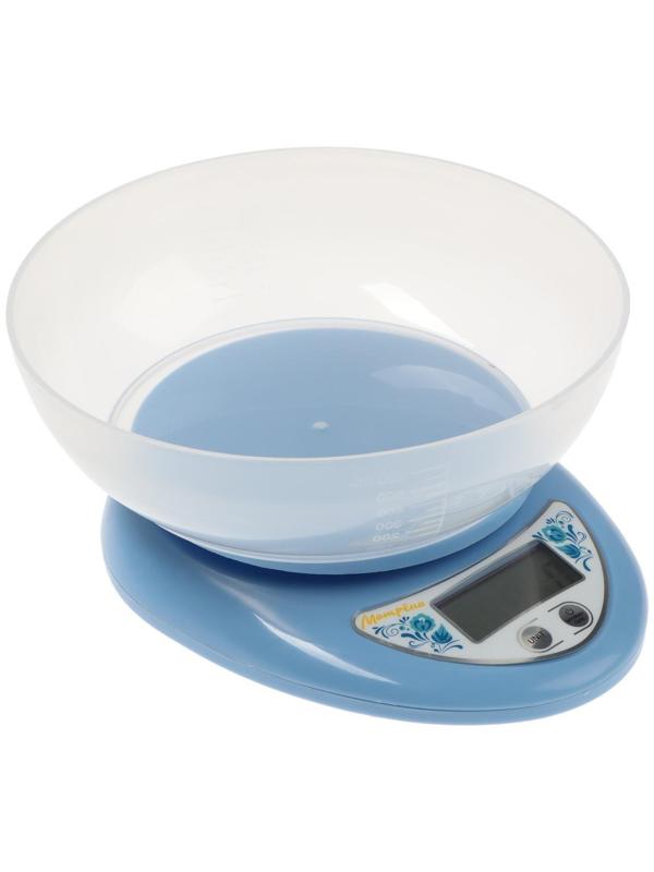 Весы кухонные  МАТРЁНА МА-186, электронные, до 5 кг, голубые