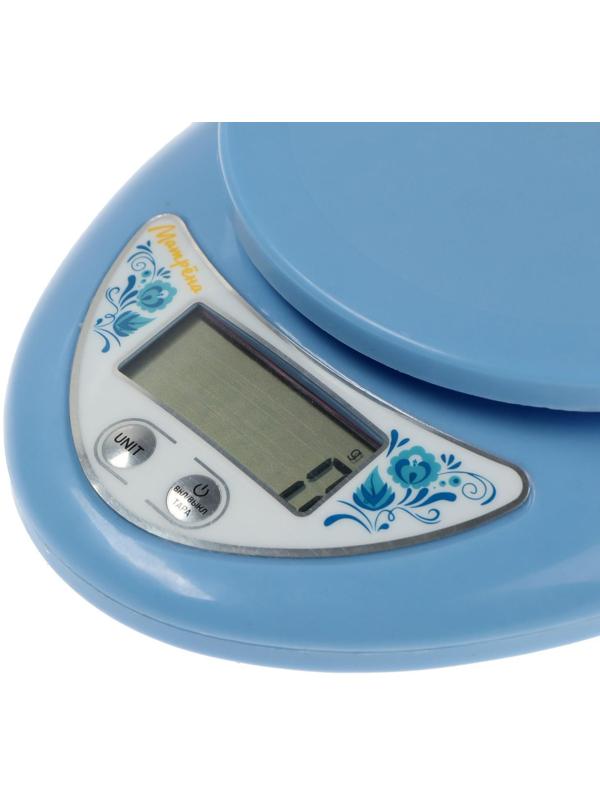 Весы кухонные  МАТРЁНА МА-186, электронные, до 5 кг, голубые