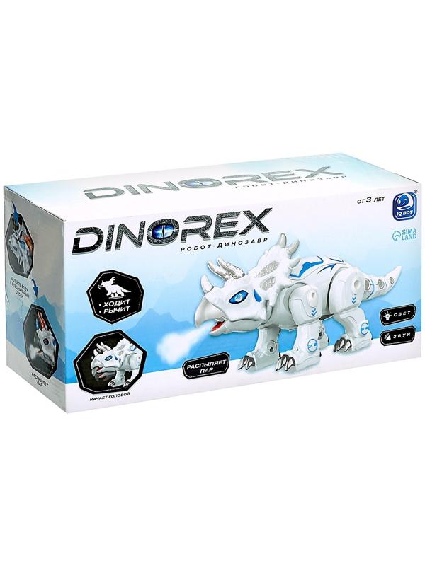 Робот-динозавр Dinorex, световые и звуковые эффекты, пускает дым