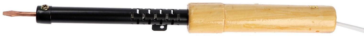 Паяльник ТУНДРА, ЭПСН, деревянная рукоятка, клиновидное жало d=3.5 мм, 25 Вт, 220 В