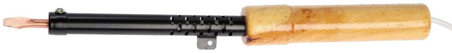 Паяльник ТУНДРА, ЭПСН, деревянная рукоятка, клиновидное жало d=5.2 мм, 65 Вт, 220 В