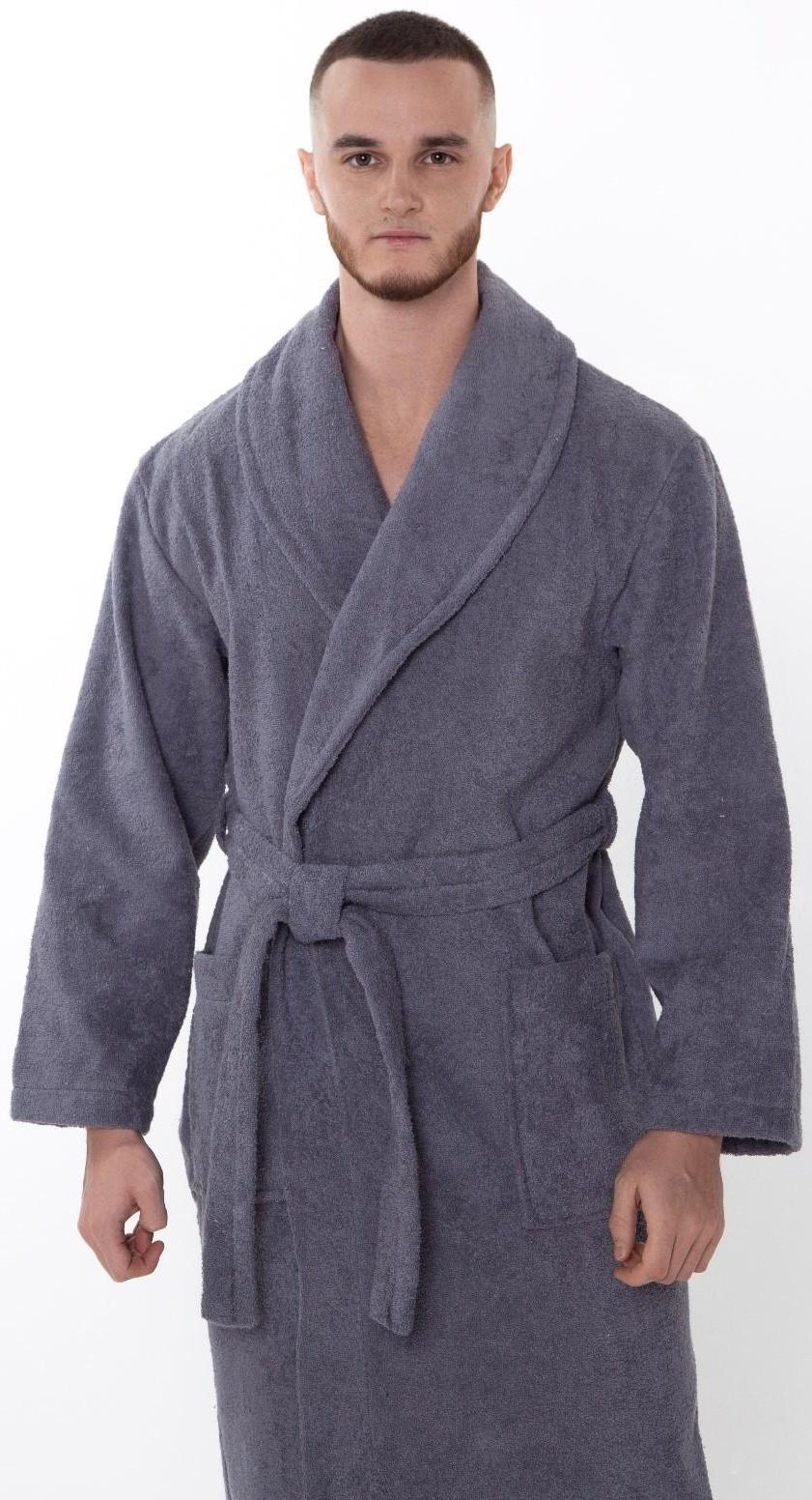 Халат мужской «Банный», цвет графит, размер 56