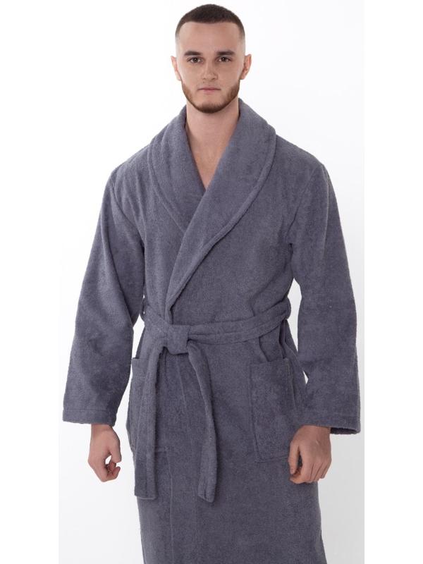 Халат мужской «Банный», цвет графит, размер 56