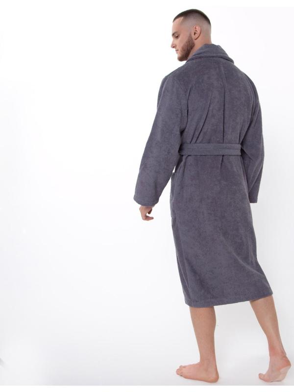Халат мужской «Банный», цвет графит, размер 56