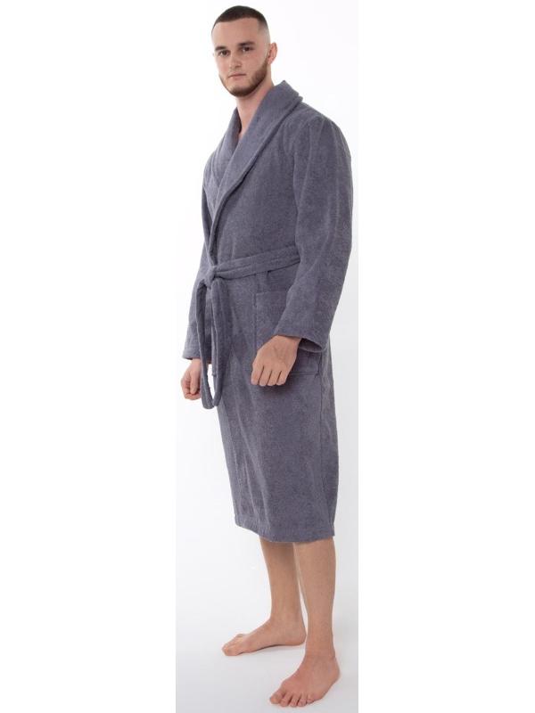 Халат мужской «Банный», цвет графит, размер 56