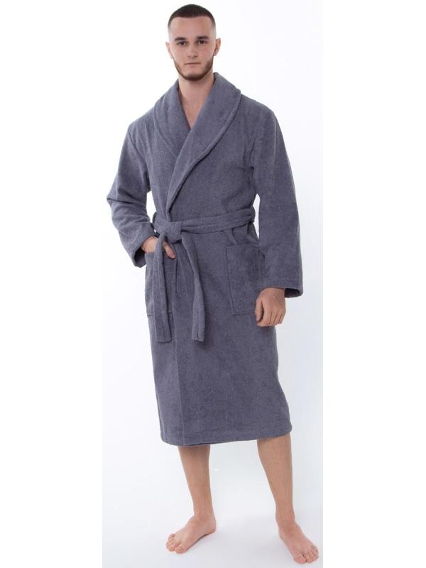 Халат мужской «Банный», цвет графит, размер 56