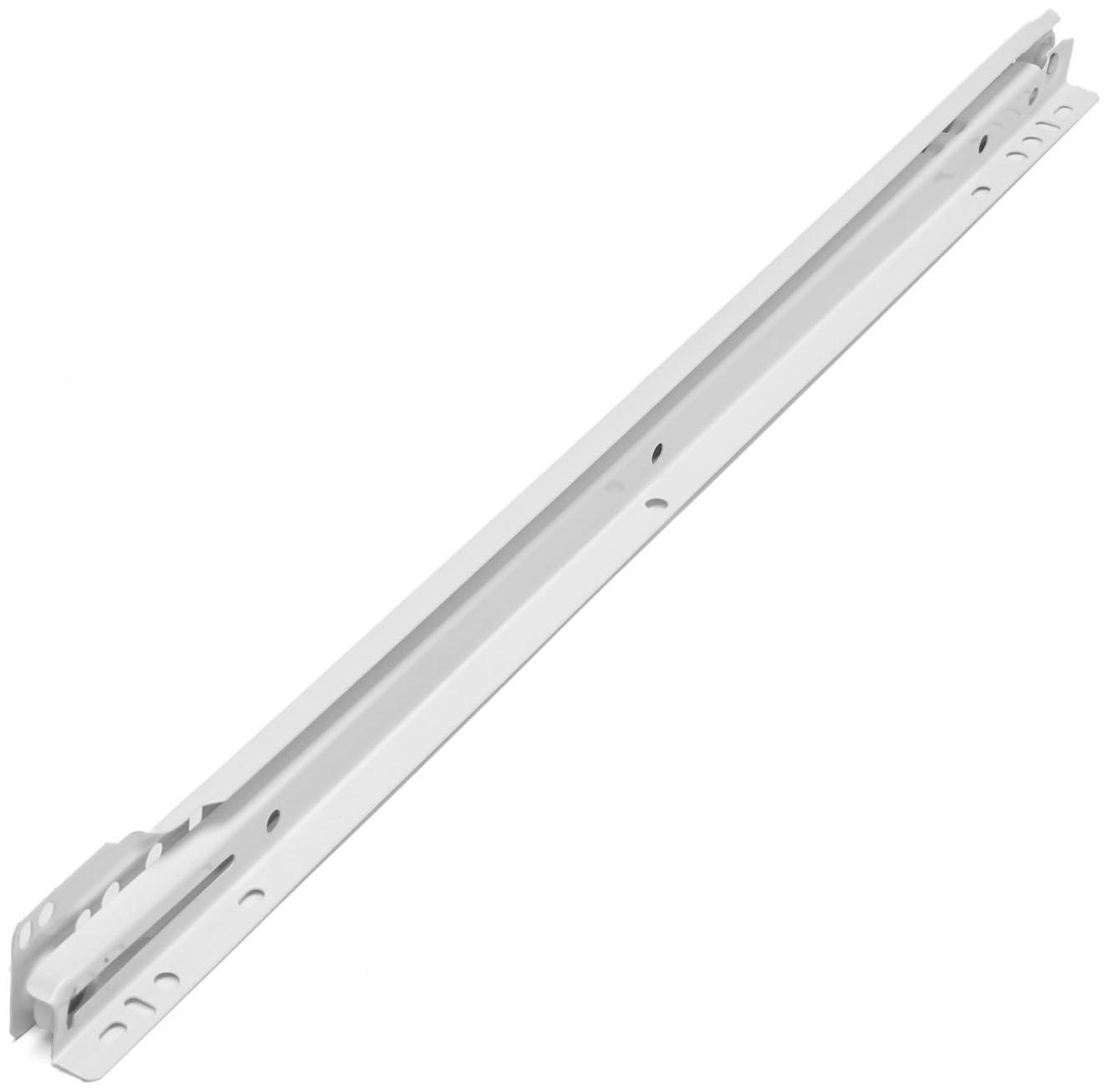 Роликовые направляющие ТУНДРА, L=500 мм, толщина 0,8 мм, белые, 2 шт.