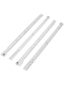 Роликовые направляющие ТУНДРА, L=500 мм, толщина 0,8 мм, белые, 2 шт.