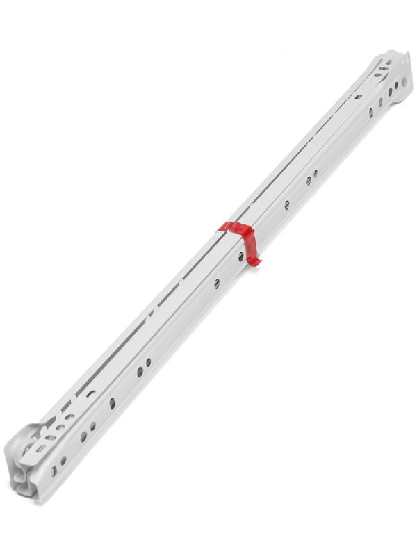 Роликовые направляющие ТУНДРА, L=500 мм, толщина 0,8 мм, белые, 2 шт.