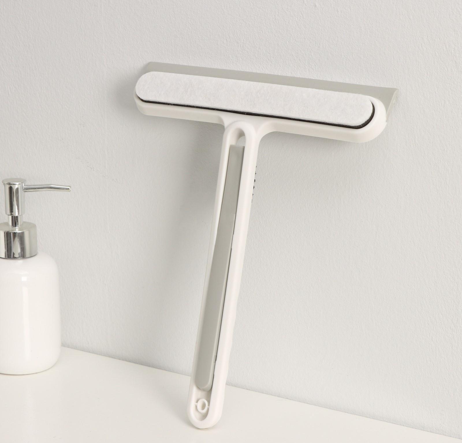 Окномойка Raccoon «Компакт», абразивная моющая часть, дополнительная щётка в ручке, сгон TPR