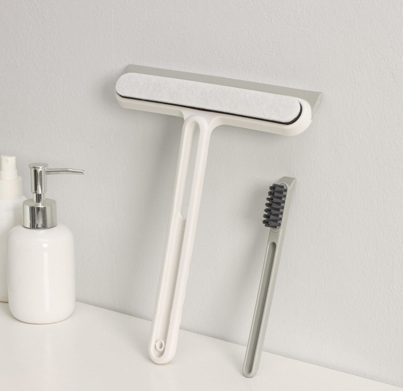 Окномойка Raccoon «Компакт», абразивная моющая часть, дополнительная щётка в ручке, сгон TPR