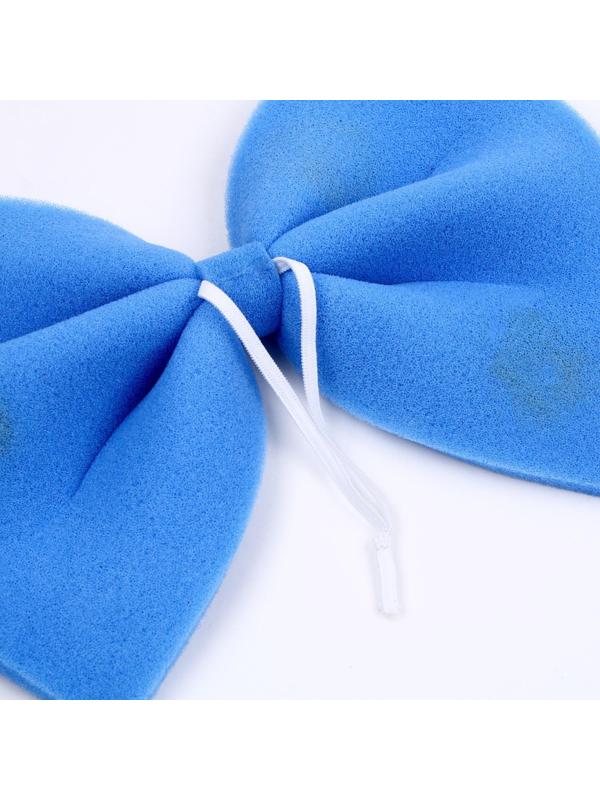 Карнавальный бант Клоуна синий с желтым горохом 25*20см,поролон