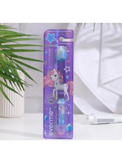 Зубная щетка для детей Evermex с единорогом мягкая щетина