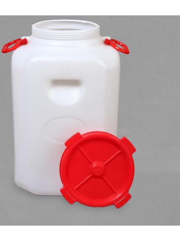 Фляга-бочка пищевая, 50 л, горловина 19,5 см, белая