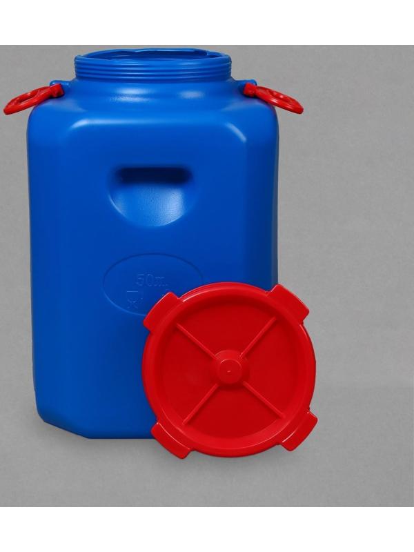 Фляга-бочка пищевая, 50 л, горловина 19,5 см, синяя