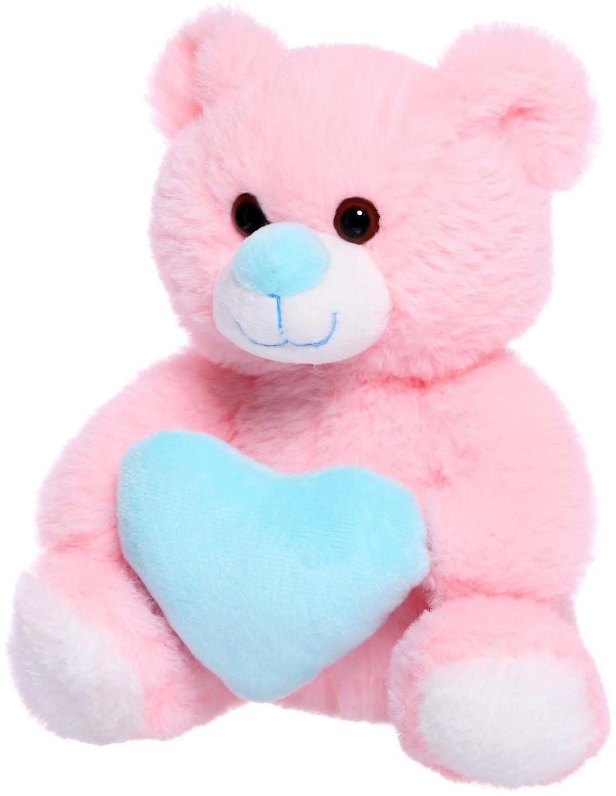 Мягкая игрушка «Мишка с голубым сердечком», 23 см