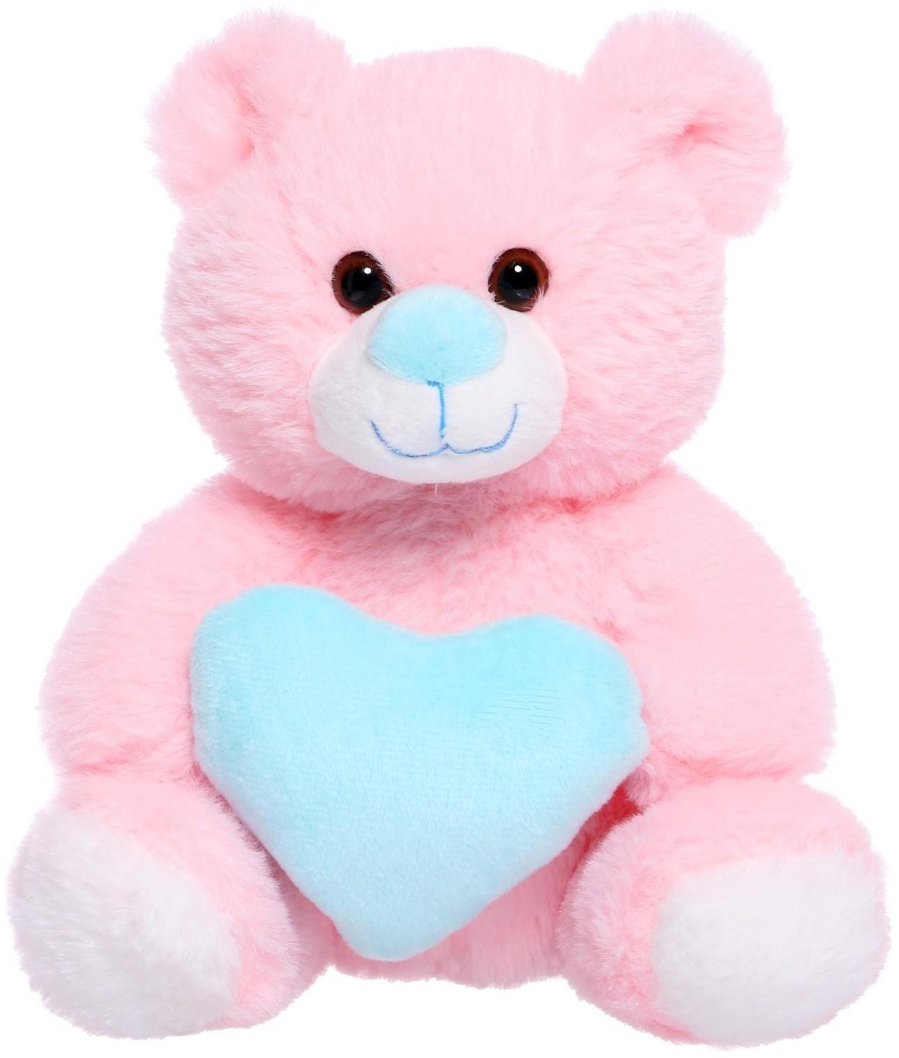 Мягкая игрушка «Мишка с голубым сердечком», 23 см