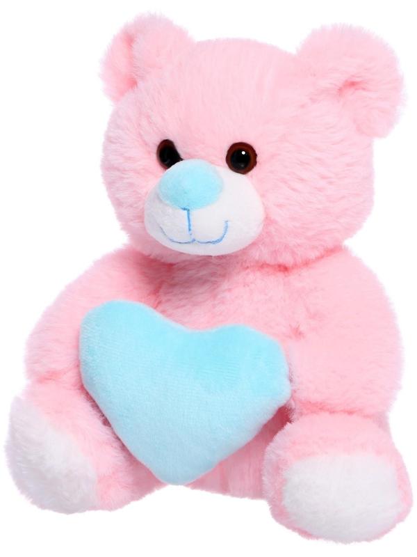 Мягкая игрушка «Мишка с голубым сердечком», 23 см