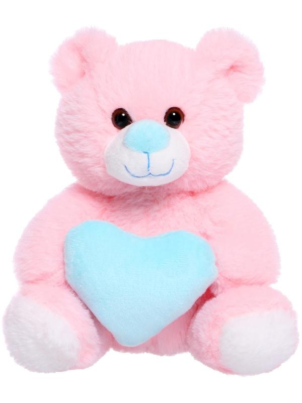 Мягкая игрушка «Мишка с голубым сердечком», 23 см