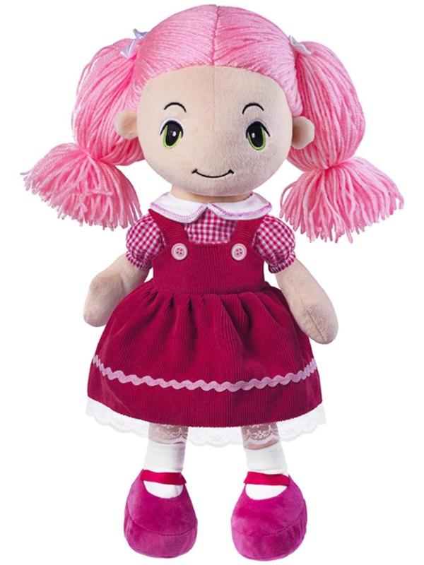 Мягкая кукла «Стильняшка в розовом платье с хвостиками», 40 см