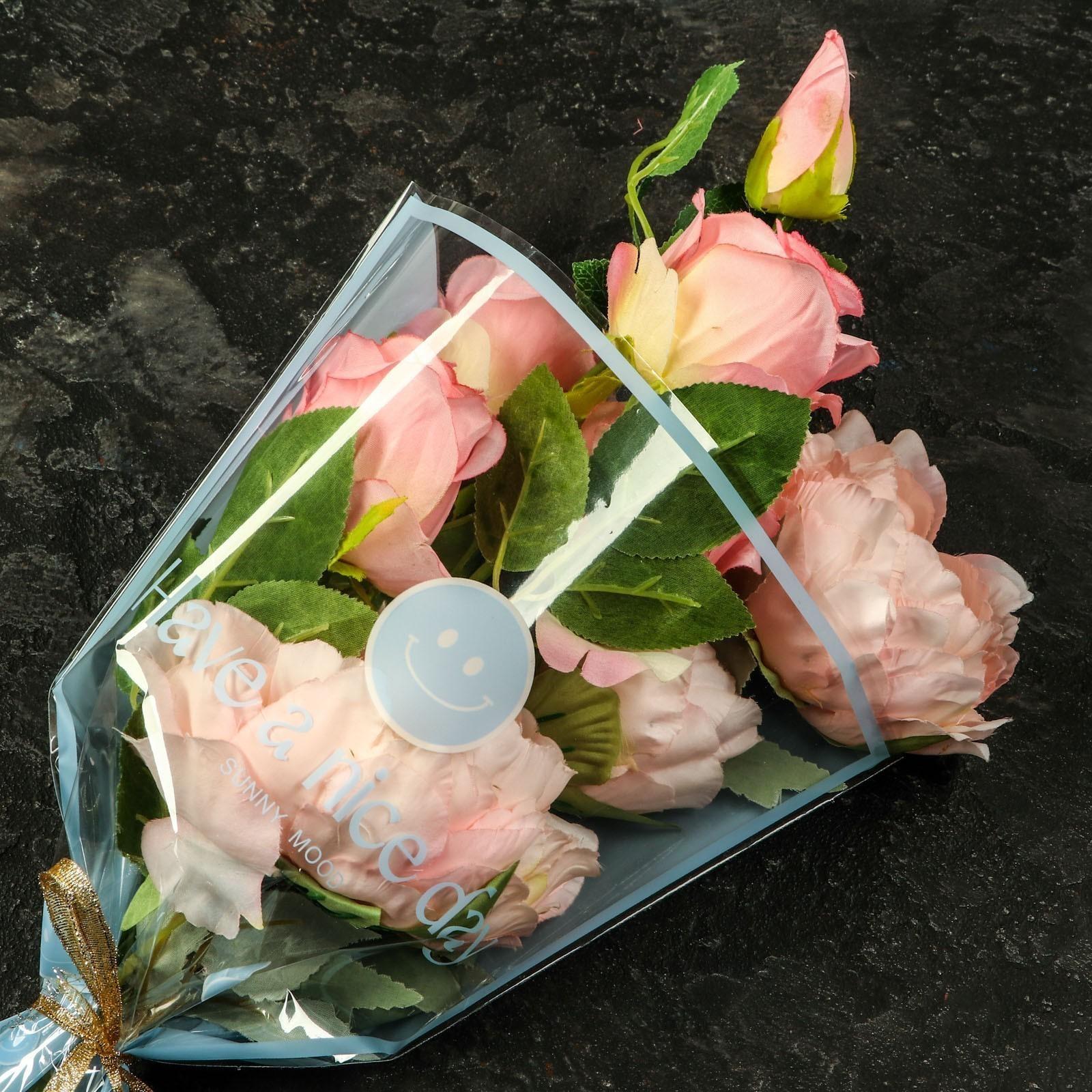 Пакет цветочный Конус, голубой, 28х9х44см±1см