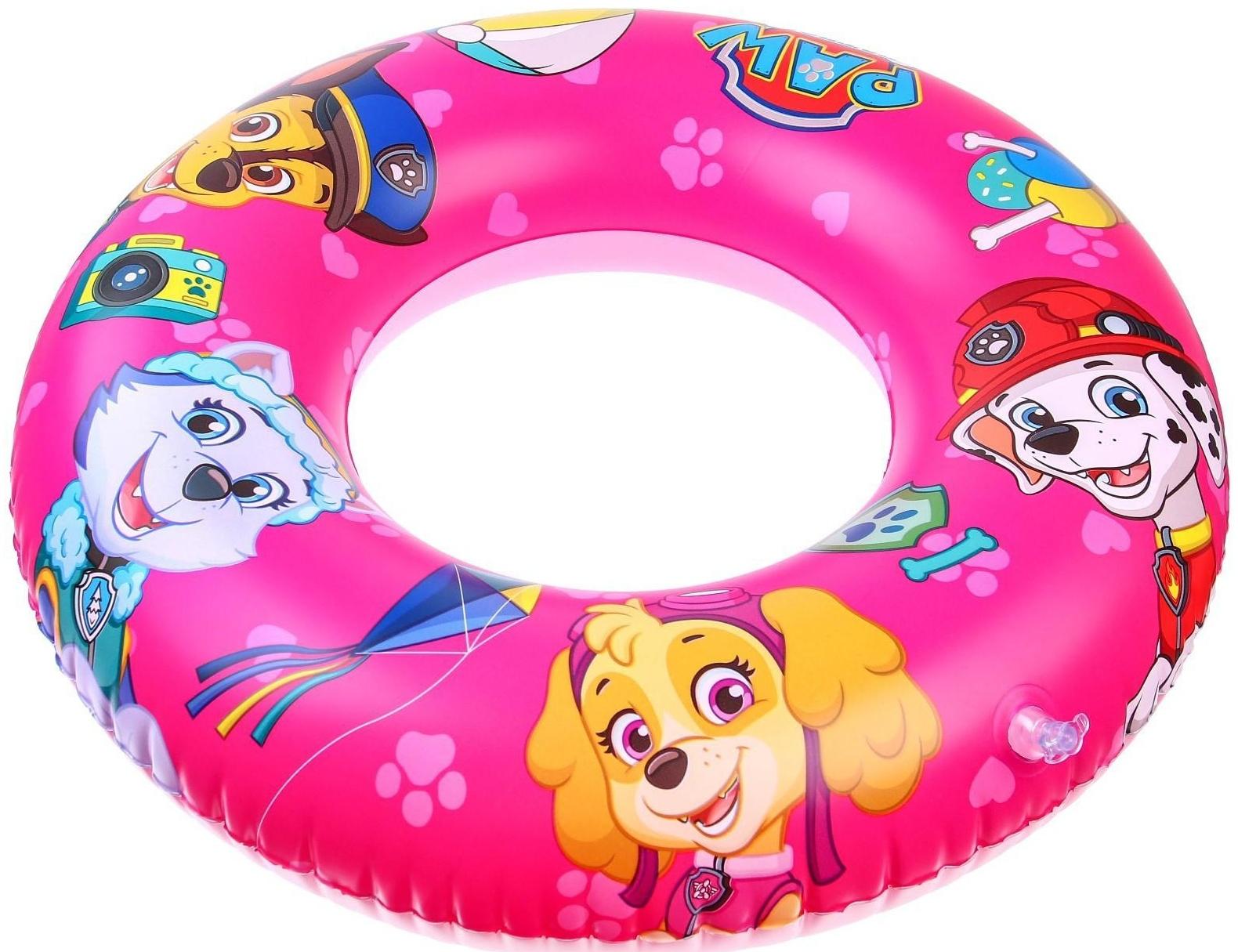Круг надувной для плавания 55 см, детский, Щенячий патруль, цвет розовый