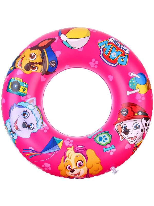 Круг надувной для плавания 55 см, детский, Щенячий патруль, цвет розовый