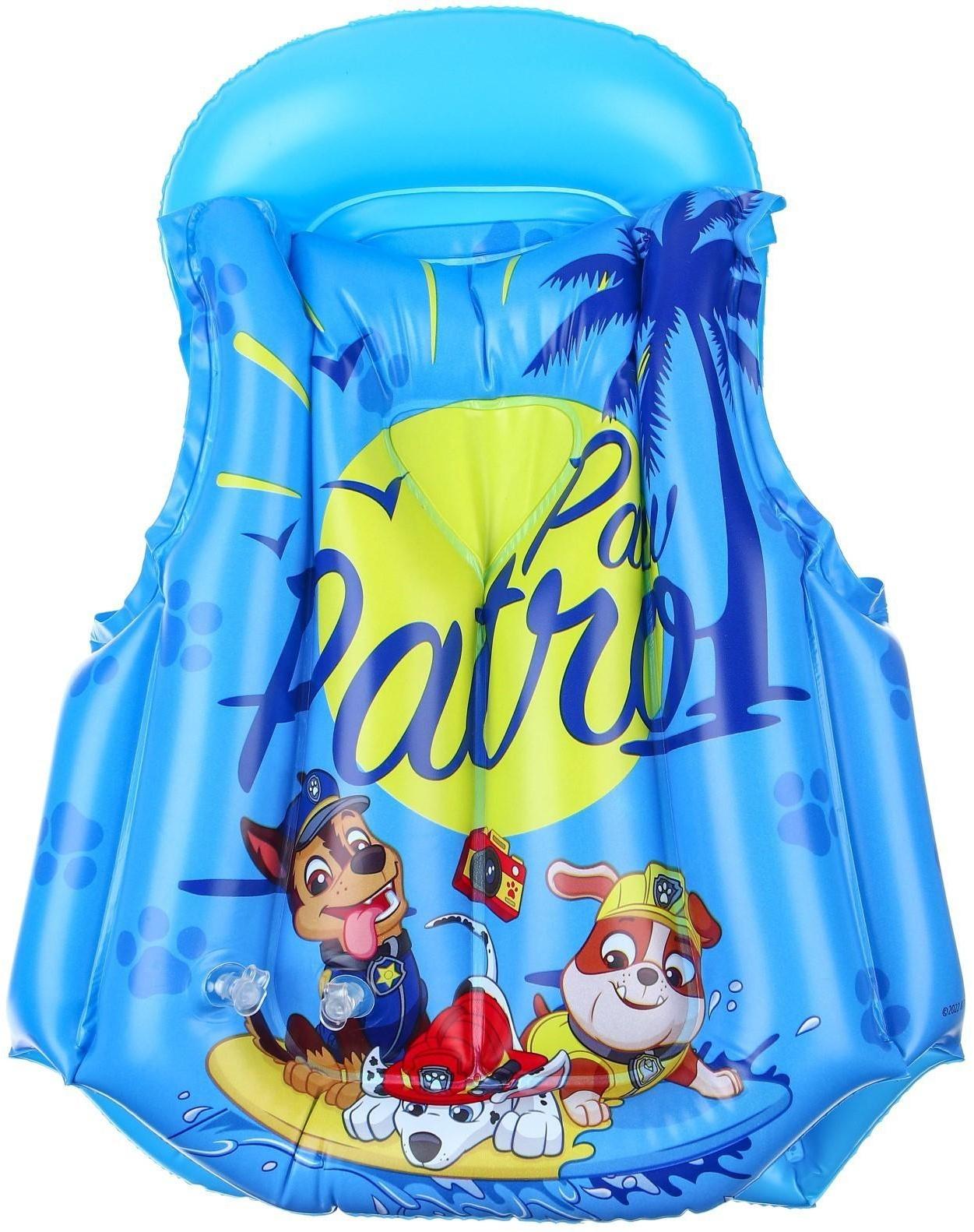 Жилет надувной для плавания, детский, Щенячий патруль, цвет голубой