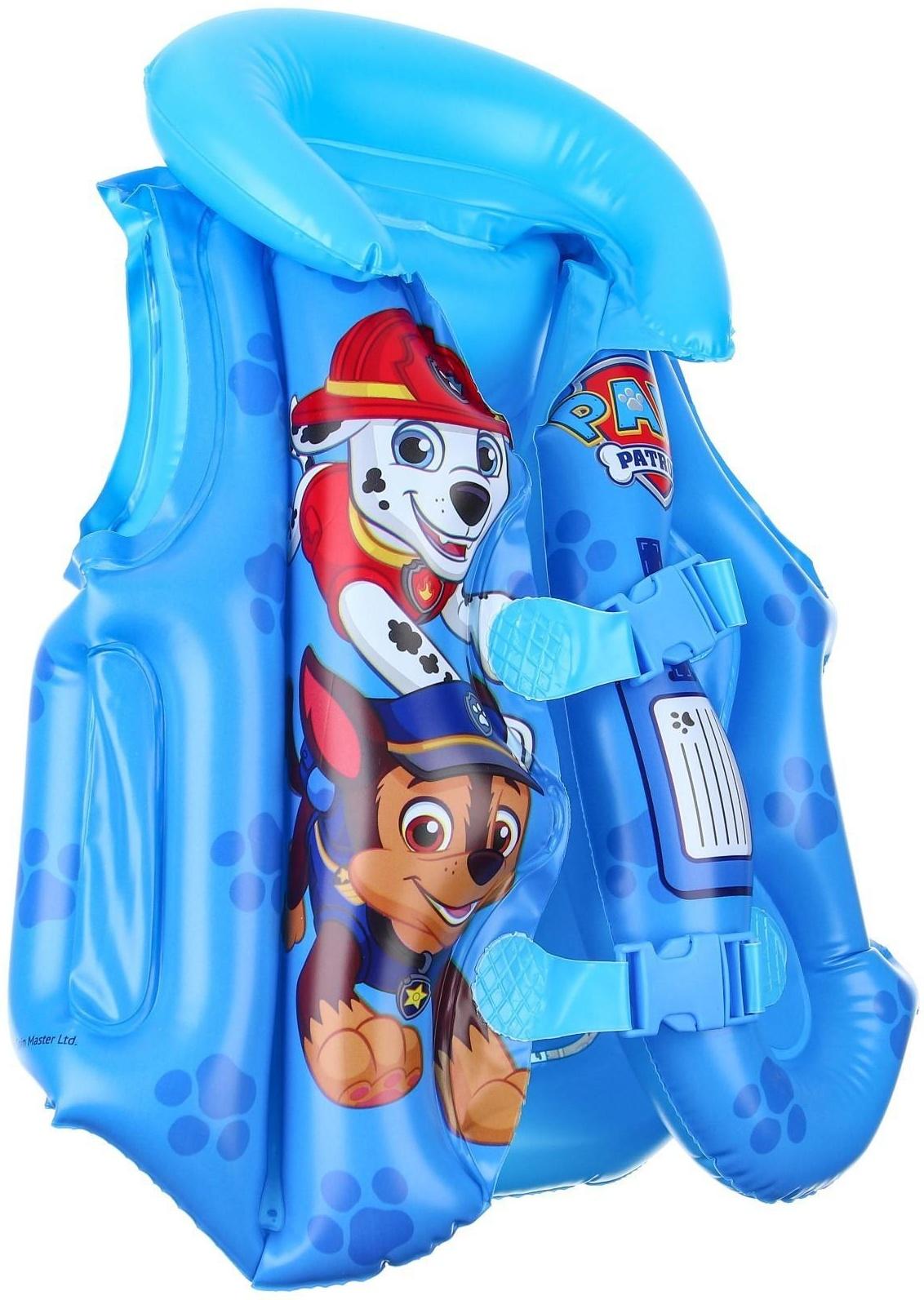 Жилет надувной для плавания, детский, Щенячий патруль, цвет голубой