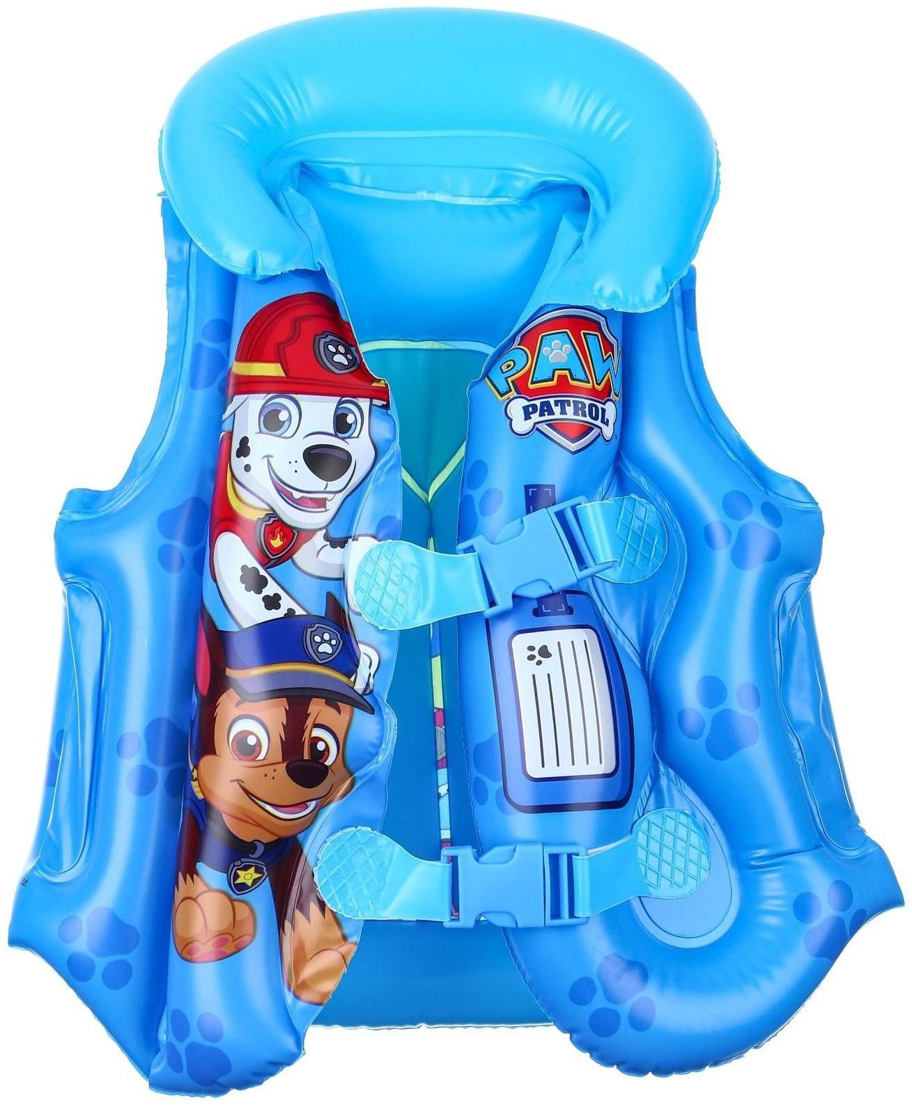 Жилет надувной для плавания, детский, Щенячий патруль, цвет голубой