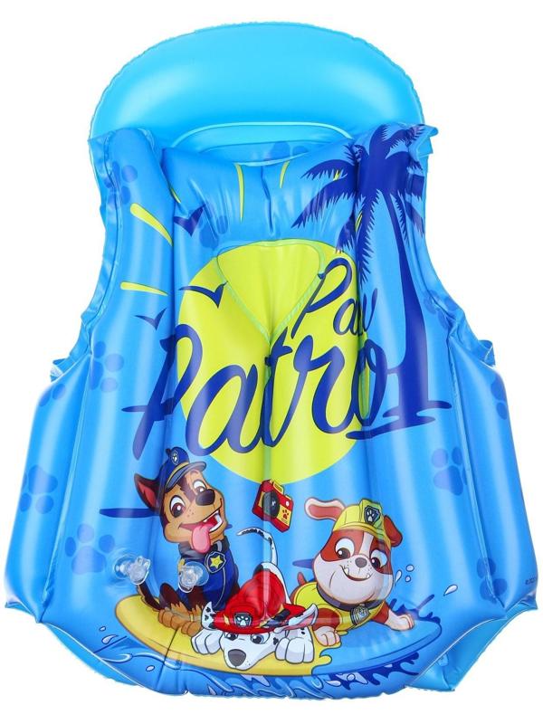 Жилет надувной для плавания, детский, Щенячий патруль, цвет голубой