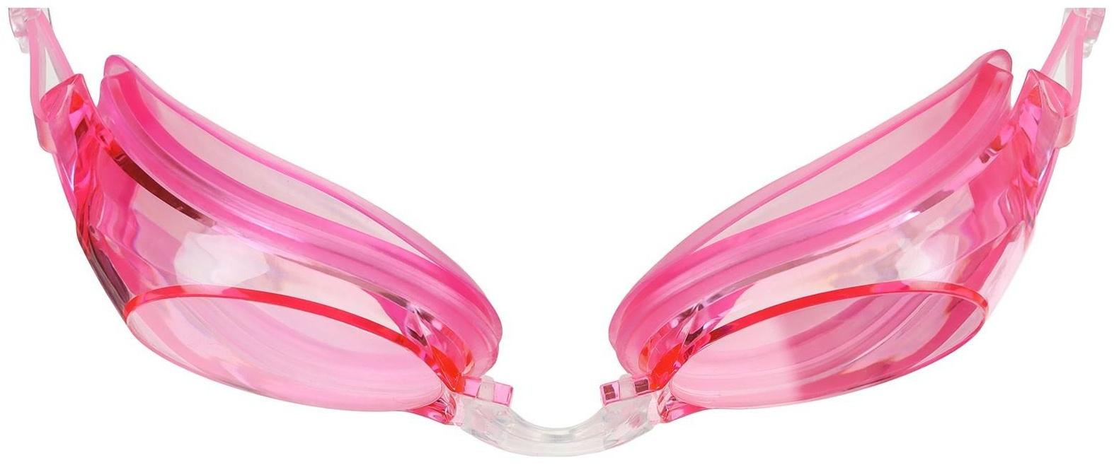 Очки для плавания, взрослые + беруши, цвет розовый