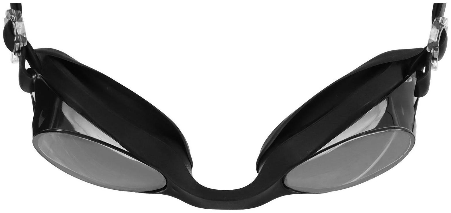 Очки для плавания, взрослые + беруши, цвет чёрный