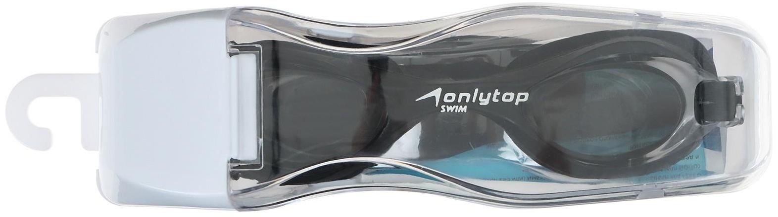 Очки для плавания, взрослые + беруши, цвет чёрный