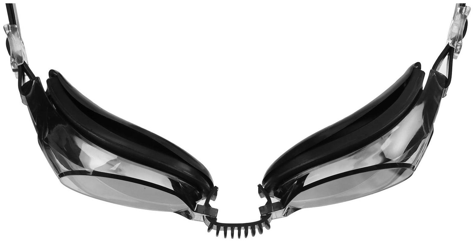 Очки для плавания, взрослые + беруши, цвет чёрный